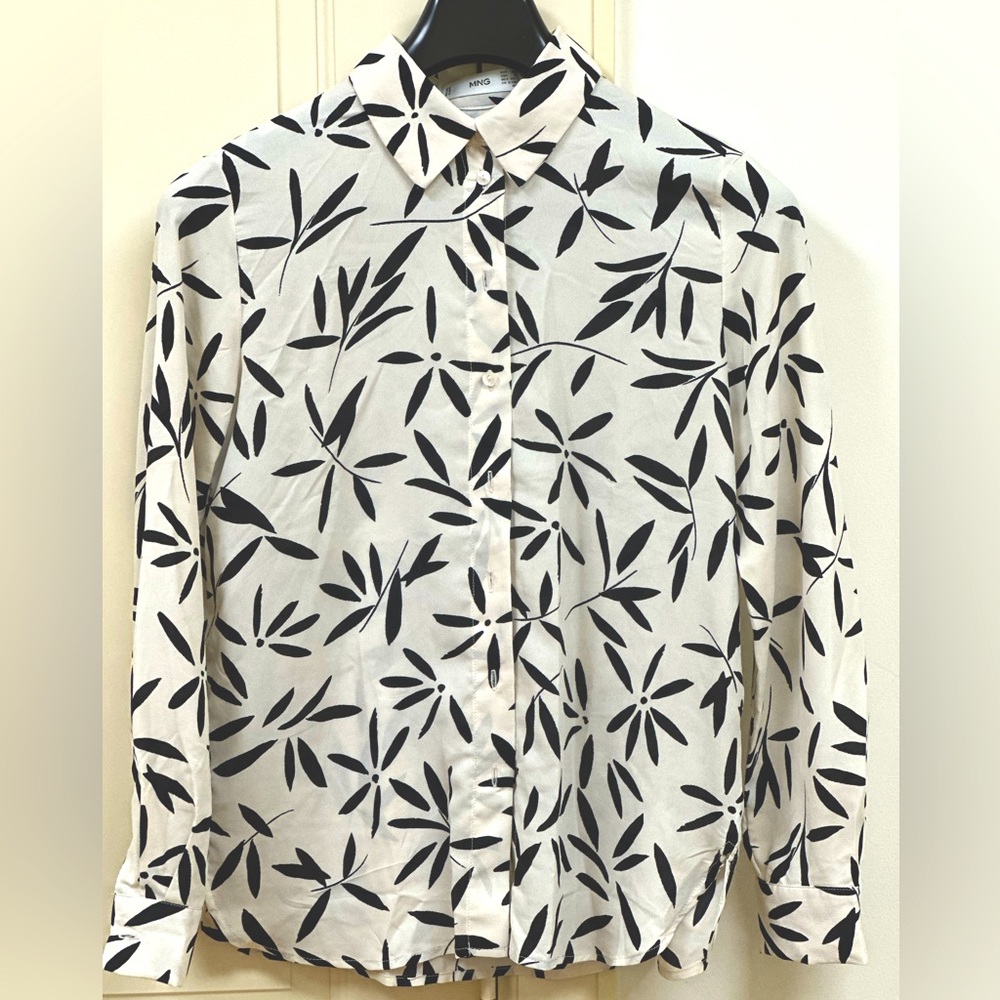 Mango white-patterned shirt
